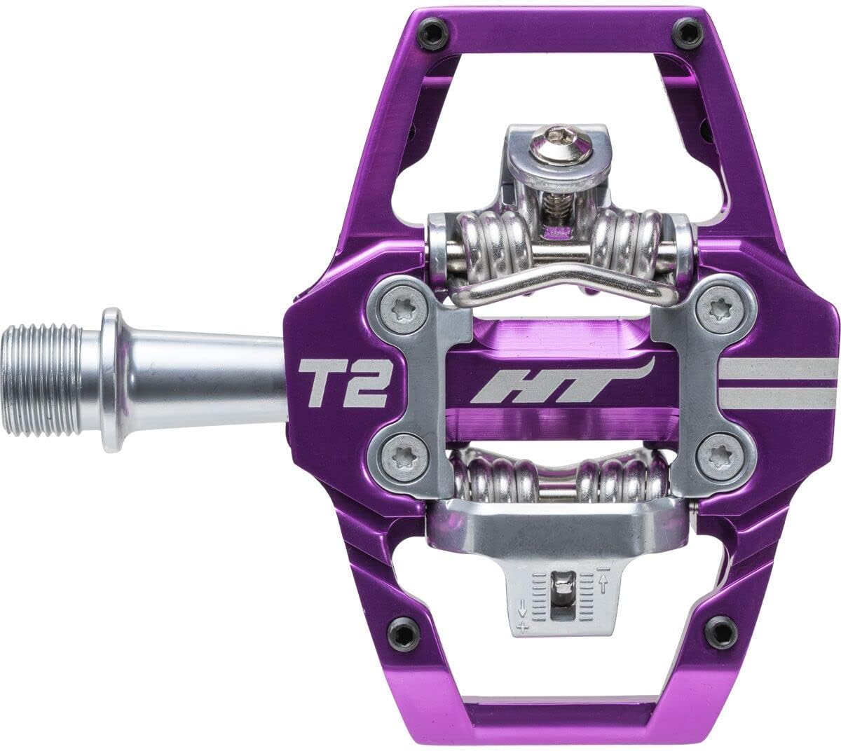 enduro mtb clipless pedals HT Components T2 Pedals Purple