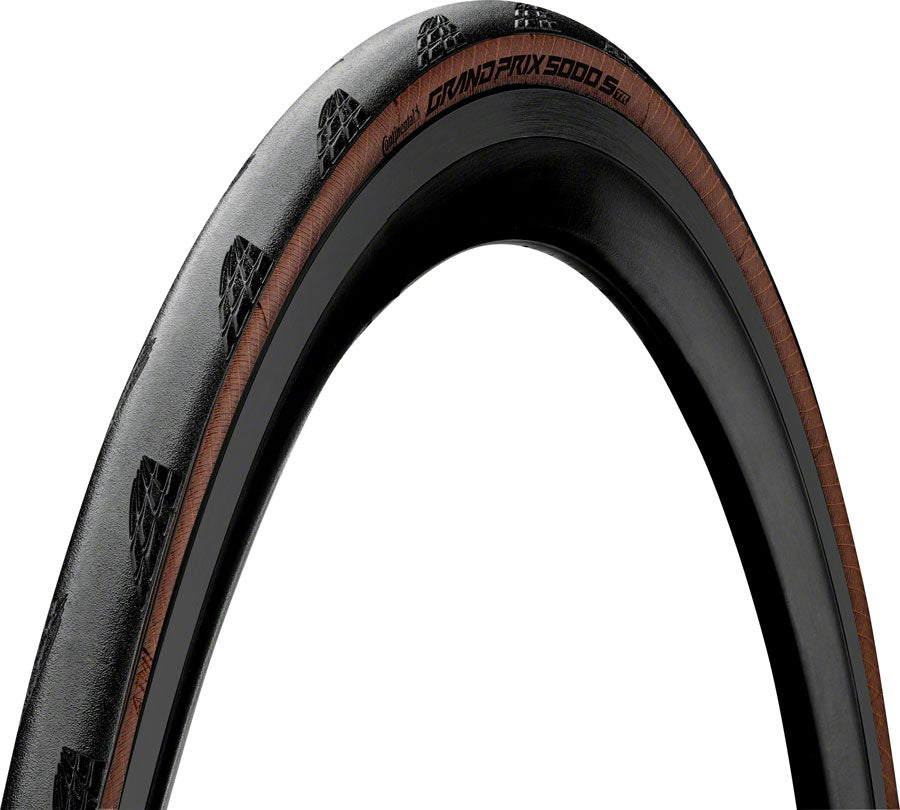 Continental Grand Prix 5000 S TR Tubeless Ready Road Bike Tire - Black/Tanwall