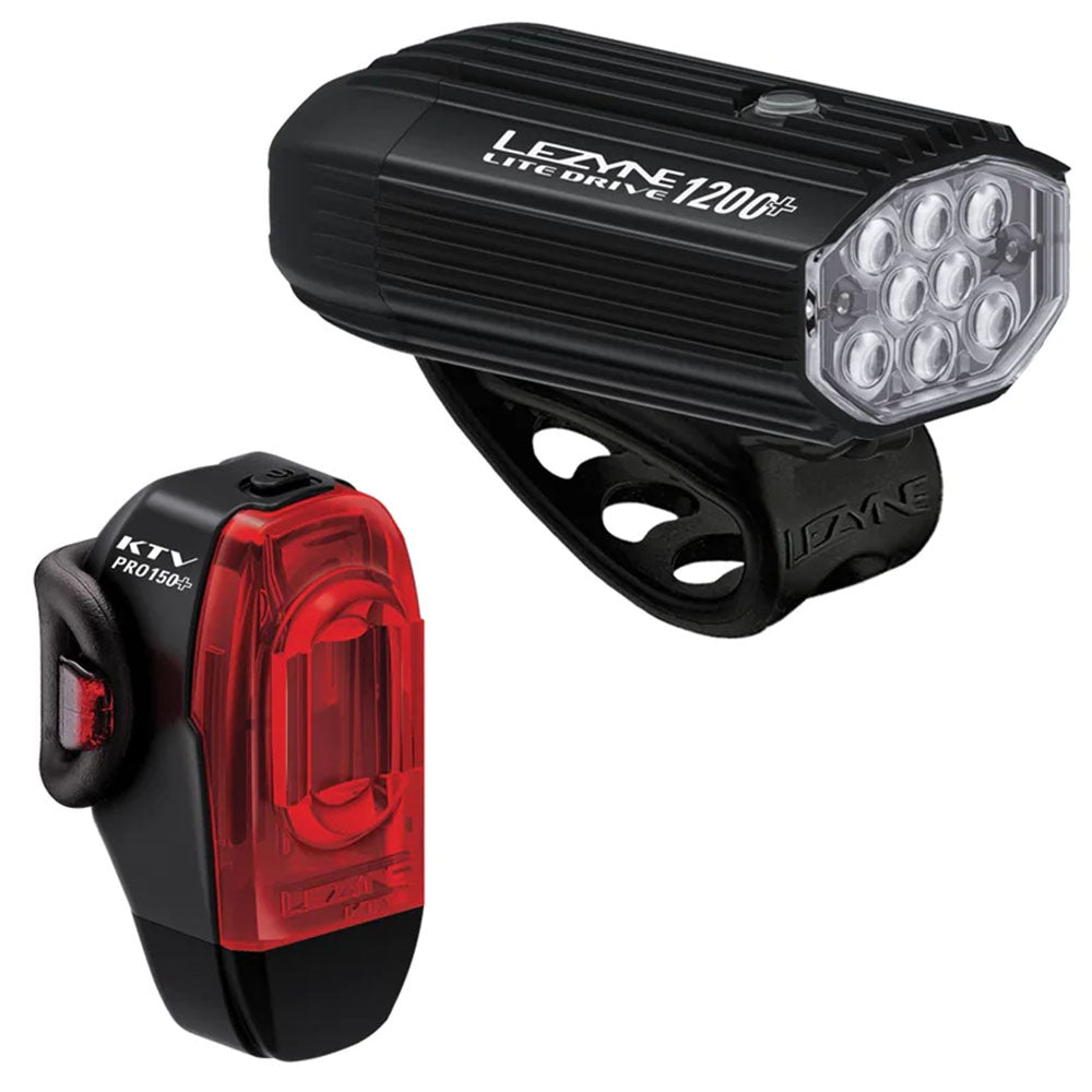 Lezyne Lite Drive 1200+ LED Headlight Bike Light & KTV Drive Pro+ Taillight