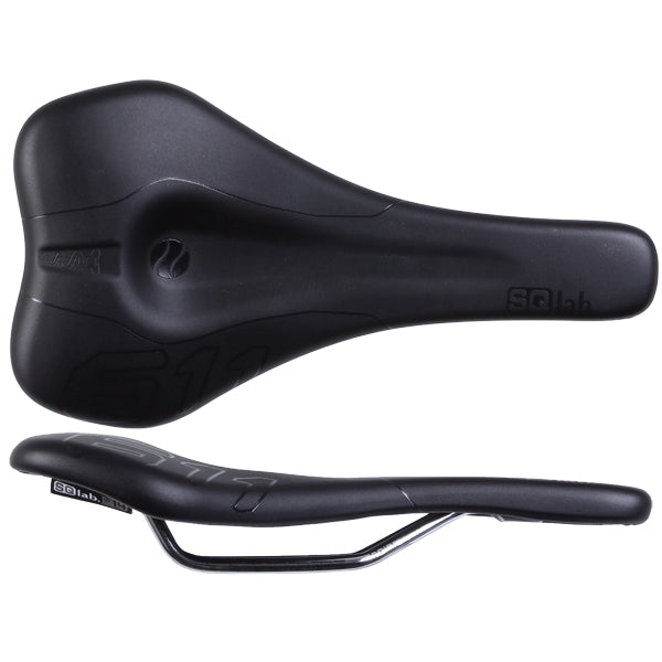 SQlab 611 Ergowave Bike Saddle Black - CrMo Rails