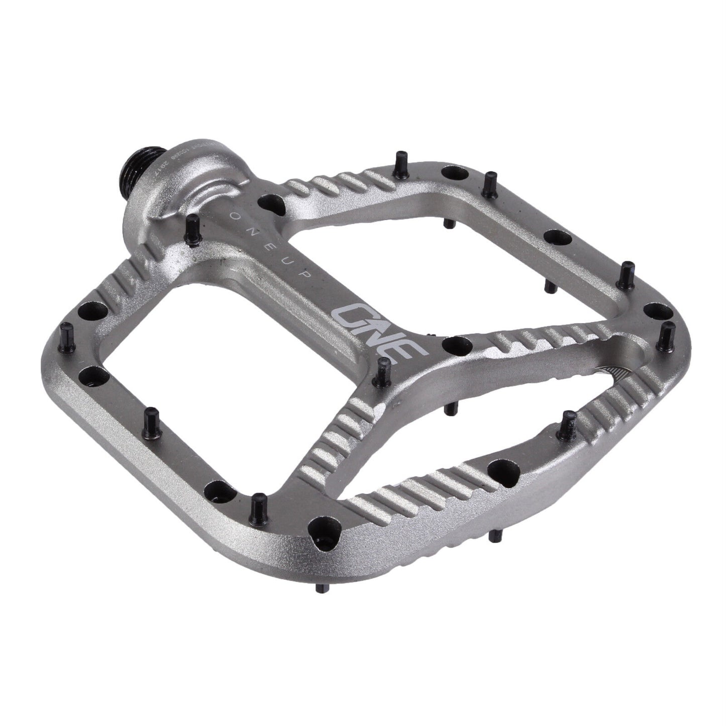 OneUp Components Aluminum Platform Flat MTB Pedals - Grey