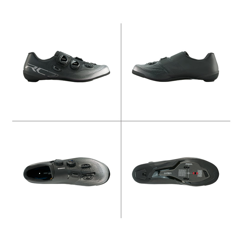 Shimano RC7 Carbon Road Bike Shoes SH-RC702 - Wide Width - Black