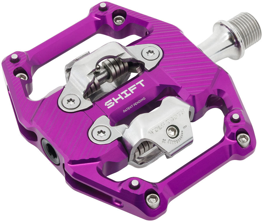 Wolf Tooth SHIFT Gravity DH Clipless MTB Pedals - Ultraviolet Purple