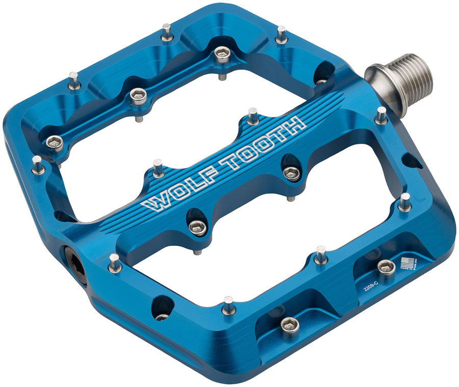 Wolf Tooth Waveform Aluminum MTB Pedals Blue L