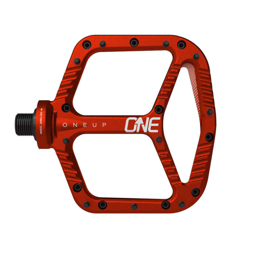 OneUp Components Aluminum Platform Flat MTB Pedals - Red